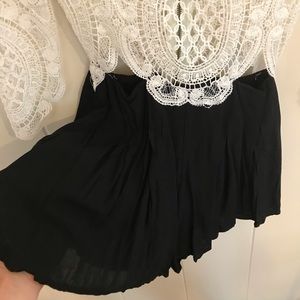 Crocheted-top Romper